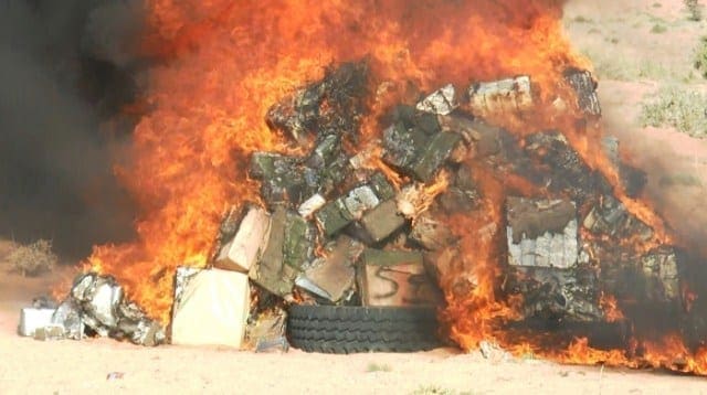 روصو.. إتلاف 90 كلغ من المخدرات وطنا ونصف من الأدوية الفاسدة